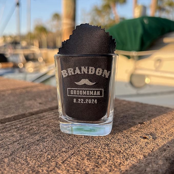 Groomsmen Shot Glasses - Personalized Wedding Party Gift or Proposal - Single Glass