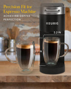 Kitchables Double Walled Glass Coffee Mugs Set of 2, 15oz - Insulated Glass Coffee Mugs for Cappuccino, Latte, Tea, Espresso - Latte Cup - Tazas Para Cafe