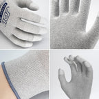 JDL ESD Work Gloves, Anti-Static Gloves for PC Building, Computer Installation & Repair, High Resistance Carbon Fiber Gloves, 12 pairs, Small