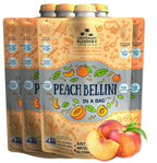 Lt. Blender's Peach Bellini in a Bag - Wine Slushie Mixes - Each Bag Makes 1/2 Gallon of Frozen Peach Bellini Mix – Non-GMO Wine Freezer mix - Make with Wine, Liquor or as a Mocktail - (Pack of 4)