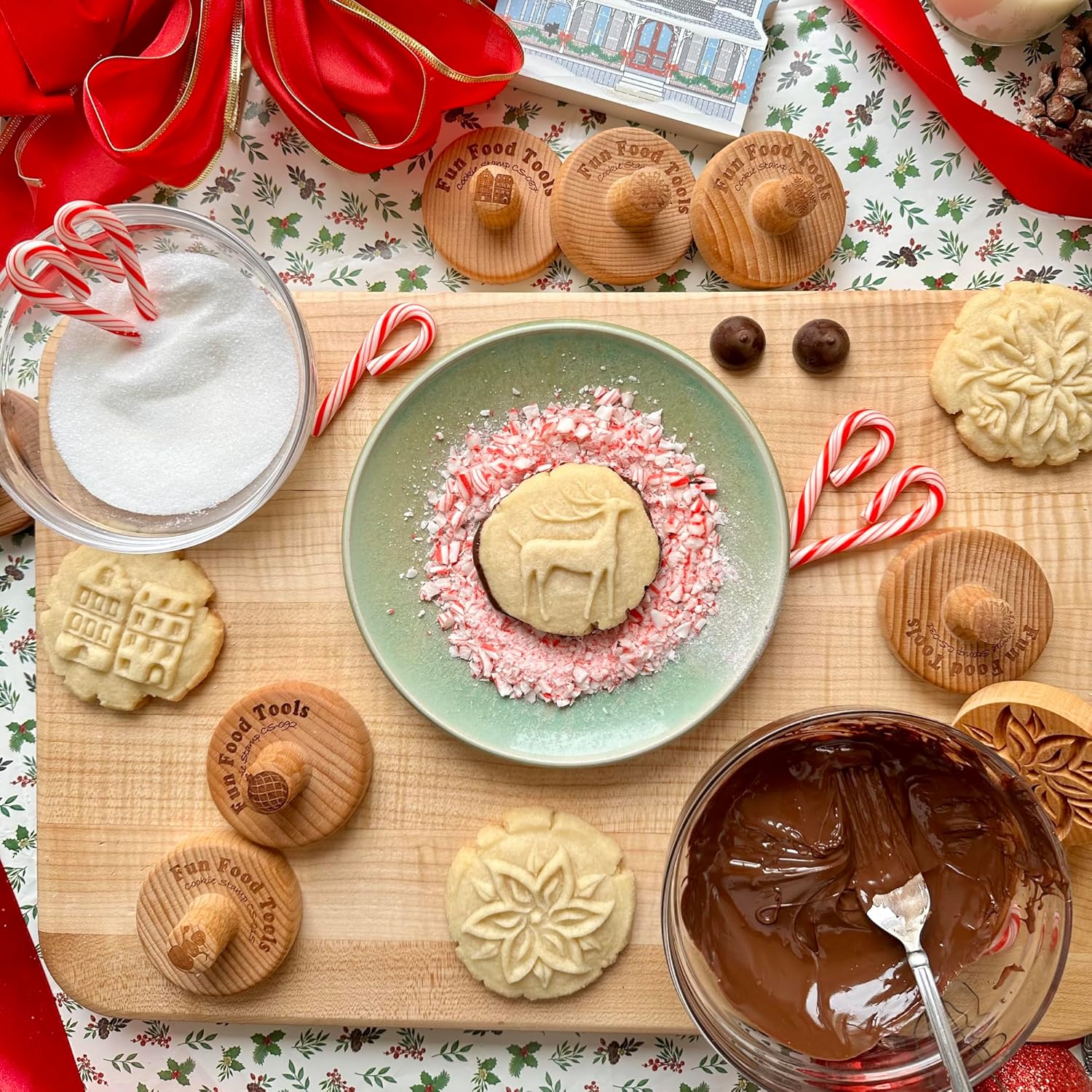 Wood Cookie Stamp, 2.5 Inch (Reindeer CS-050)