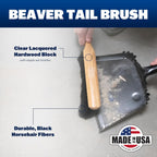 Marshalltown 13 1/2 Inch Beaver Tail Brush, Black Horsehair Fibers, Masonry, Concrete, Made in The USA, 6517