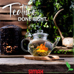 Simax Glassware 33 Ounce Glass Teapot | With Spout, Microwave and Stovetop Safe, Heat, Cold, and Thermal Shock Resistant Borosilicate Glass, Makes a Stunning Presentation…