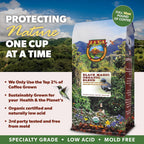 Low Acid Organic Coffee – Whole Bean, Mold-Free & Stomach Friendly by Java Planet, Black Magic Blend Coffee, Medium Dark Roast, Smooth Full Flavored, 5LB Bag