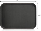 New Star Foodservice Restaurant Grade Non-Slip Tray, Plastic, Rubber Lined, Rectangular (Black, 15-Inch x 20-Inch)