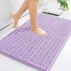 Arotive Luxury Chenille Bathroom Rug Mat, Extra Soft Thick Absorbent Shaggy Bath Rugs, Non-Slip Machine Wash Dry, Plush Bath Mats for Bathroom, Shower and Tub, 24x16, Light Purple