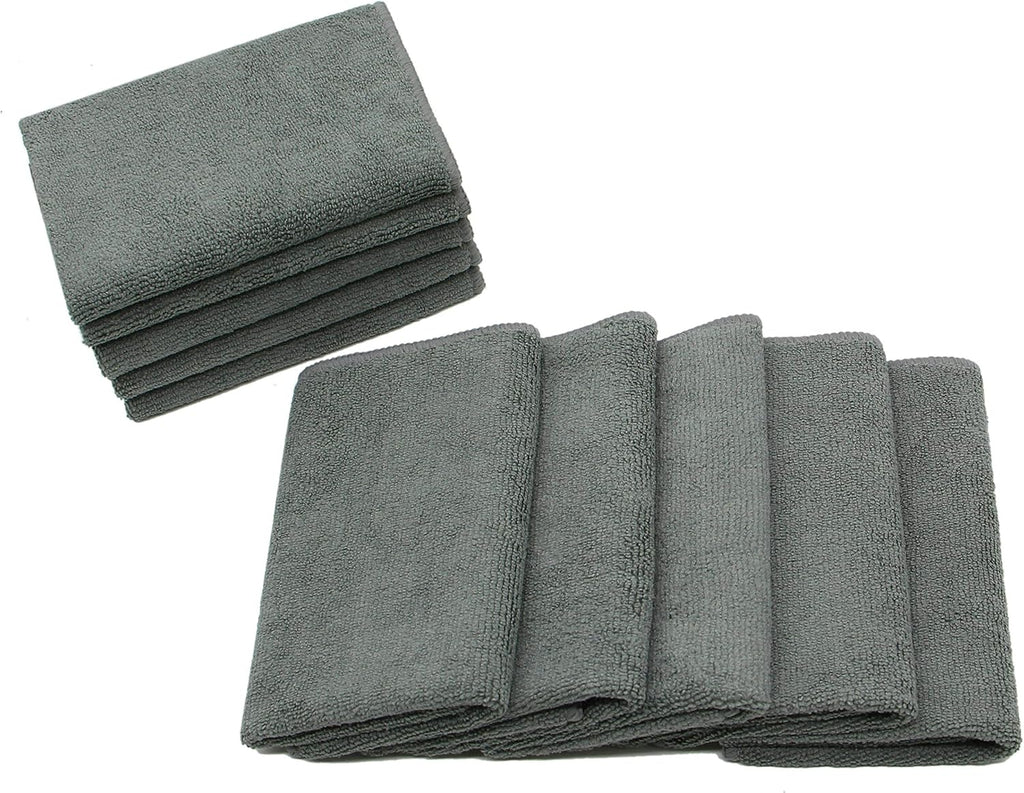 Microfiber Dish Cloths Ultra Absorbent Kitchen Dish Rags for Washing Dishes Fast Drying Cleaning Cloth 12InchX12Inch 10 Pack Gray