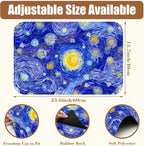 Starry Night Coffee Mat Absorbent Dish Drying Mat for Kitchen Counter Hide Stain Rubber Backed Coffee Bar Accessories Fit Under Espresso Machine Dish Rack, 15.7 x 23.6 Inch