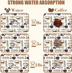 Coffee Cute Doodle Dish Drying Mat for Kitchen Counter Coffee Mat Hide Stain Absorbent Rubber Backed Drying Rack Pad Espresso Machine Cafe Table Accessories 15.7 x 23.6 Inch