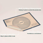 Sapid Extra Thick Silicone Pastry Mat Non-slip with Measurements for Non-stick Silicone Baking Mat Extra Large, Dough Rolling, Pie Crust, Kneading Mats, Countertop, Placement Mats (20" x 28",Gray)