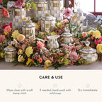 MACKENZIE-CHILDS Enamel Squashed Pot, Cute Enameled Container with Lid, 20 Ounces, Gray-and-White Sterling Check