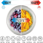 Set of 6 Stackable Space-Saving Nesting Glass Bowls with BPA Free Lids for Foodprep, Storage, Baking, Mixing & Cooking, Microwave Safe - Durable Inert Borosilicate Glass