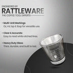 Rattleware Premium 1.5 oz Graduated Shot Glass – Heavyweight Glass with Oz, ml, tsp, tbsp Markings – Stylish & Durable for Home Bars, Coffee, Espresso Shots, Cocktails & Gatherings