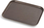New Star Foodservice Restaurant Grade Non-Slip Tray, Plastic, Rubber Lined, Rectangular (Brown, 12-Inch x 16-Inch)