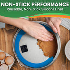 STAINLESS STEEL Springform Pan with REUSABLE Nonstick Silicone Liner - NON TOXIC Springform Pan for Cheesecake, 9 Inch Springform Ppan