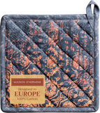 Maison d' Hermine Pot Holders 100% Cotton Heat Resistant Potholders 8" x 8" Hot Pads with Loop BBQ, Cooking, Baking, Grilling, Kitchen, Handling Hot Pans (Pack of 1, Imperfection)