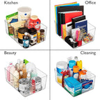 ClearSpace Plastic Storage Bins with Divider, 2 Pack – Perfect Kitchen Organization or Pantry Storage – Fridge Organizer, Pantry Organization and Storage Bins, Cabinet Organizers