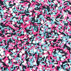 Manvscakes, pink sprinkles, valentines, cake sprinkles, gluten free, cookies, chocolate, fondant, princess topping, ice cream, edible, dessert decoration (Black Pink Blue)