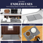 Large Folding Stone Dish Drying Mat for Kitchen Counter – Super Absorbent Diatomite Pad for Dishes, Cups & Bottles – Quick Dry, Space-Saving, Multi-Use Kitchen, Bath & Pet Mat – 23”×15.3”