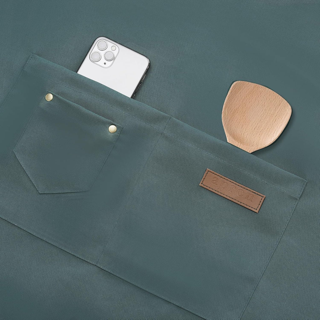 Tosewever Art Aprons for Women Painting Pottery Baking, Mens Buckle Straps Kitchen Apron with Pockets for Chef Cooking