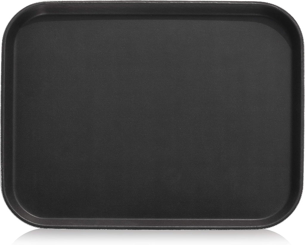 New Star Foodservice 25095 Restaurant Grade Non-Slip Tray, Plastic, Rubber Lined, Rectangular, 14-Inch x 18-Inch, Black