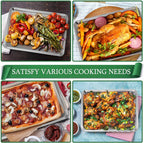 P&P CHEF 16 Inch Baking Sheet and Rack Set, Stainless Steel Cookie Sheets Oven Baking Pans Trays with Cooling Racks for Cooking & Roasting, Oven & Dishwasher Safe, (4Pcs)