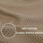 Homaxy 100% Cotton Waffle Weave Kitchen Dish Towels, Ultra Soft Absorbent Quick Drying Cleaning Towel, 13 x 28 Inches, 4-Pack, Tan