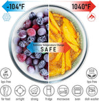 Stackable Space-Saving Set of 5 Nesting Glass Bowls with Bamboo Lids for Foodprep, Storage, Baking, Mixing & Cooking, Microwave & Oven Safe BPA Free Heat Resistant Inert Borosilicate Glass