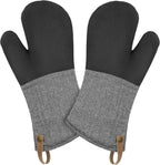 Cuisinart Heritage Kitchen Oven Mitts – Heat-Resistant Kitchen Mitts for Oven with Non-Slip Neoprene Palm, Long Cuff, and Cotton Filling – Durable Oven Gloves for Cooking, Baking, & Grilling