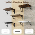 RICHFOCUS 12 Inch Deep Floating Shelves for Wall, 16" W x 12" D Wood Wall Shelves Set of 2, Wide Floating Shelves for Living Room, Bedroom, Kitchen, Bathroom and Decor Storage, Rustic Brown