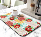 Dish Drying Mat for Kitchen Counter 20x12in Washable Quick Dish Drying Pad Rubber Backed Absorbent Draining Mat Fit Kitchen Counter,Bar,Under Sink,Dishes,Utensils,Dish Rack