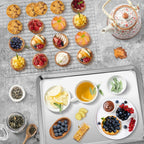 P&P CHEF 17.5 Inch Baking Sheet and Rack Set, Stainless Steel Cookie Sheets Oven Baking Pans Trays with Cooling Racks for Cooking & Roasting, Oven & Dishwasher Safe, (2Pcs)