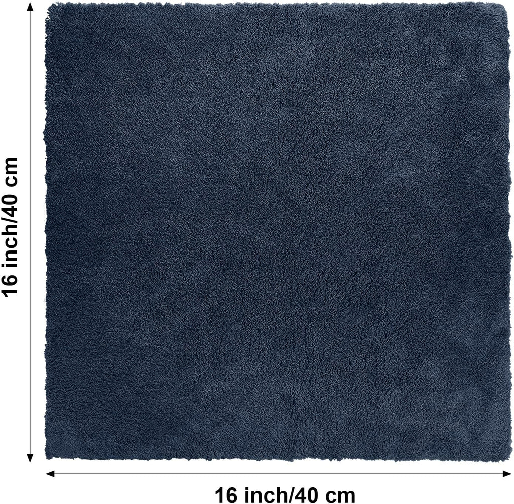 Shimeyao 30 Pcs Edgeless Microfiber Plush Towels for Cars Detailing Drying Wash Polishing Absorbent Cleaning Cloths, 500 GSM, 16 x 16 Inch(16 x 16 Inch,Navy Blue, Gray, Black,30 Pcs)