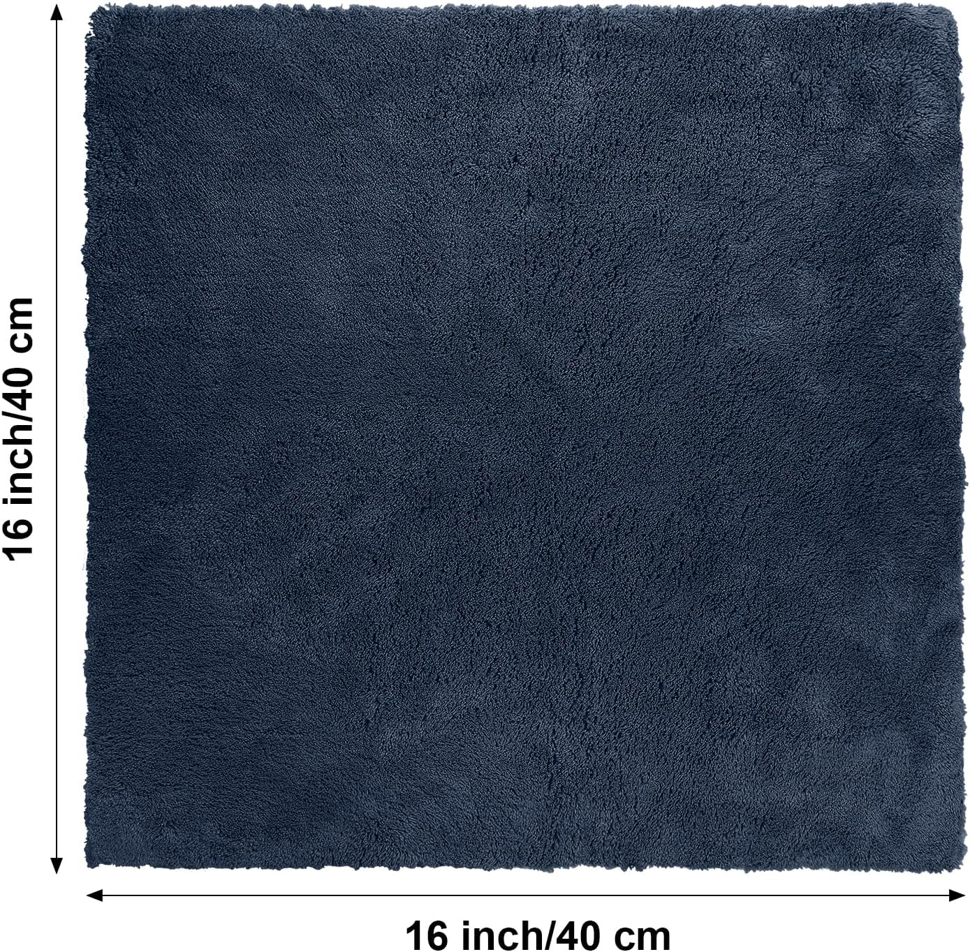 Shimeyao 30 Pcs Edgeless Microfiber Plush Towels for Cars Detailing Drying Wash Polishing Absorbent Cleaning Cloths, 500 GSM, 16 x 16 Inch(16 x 16 Inch,Navy Blue, Gray, Black,30 Pcs)