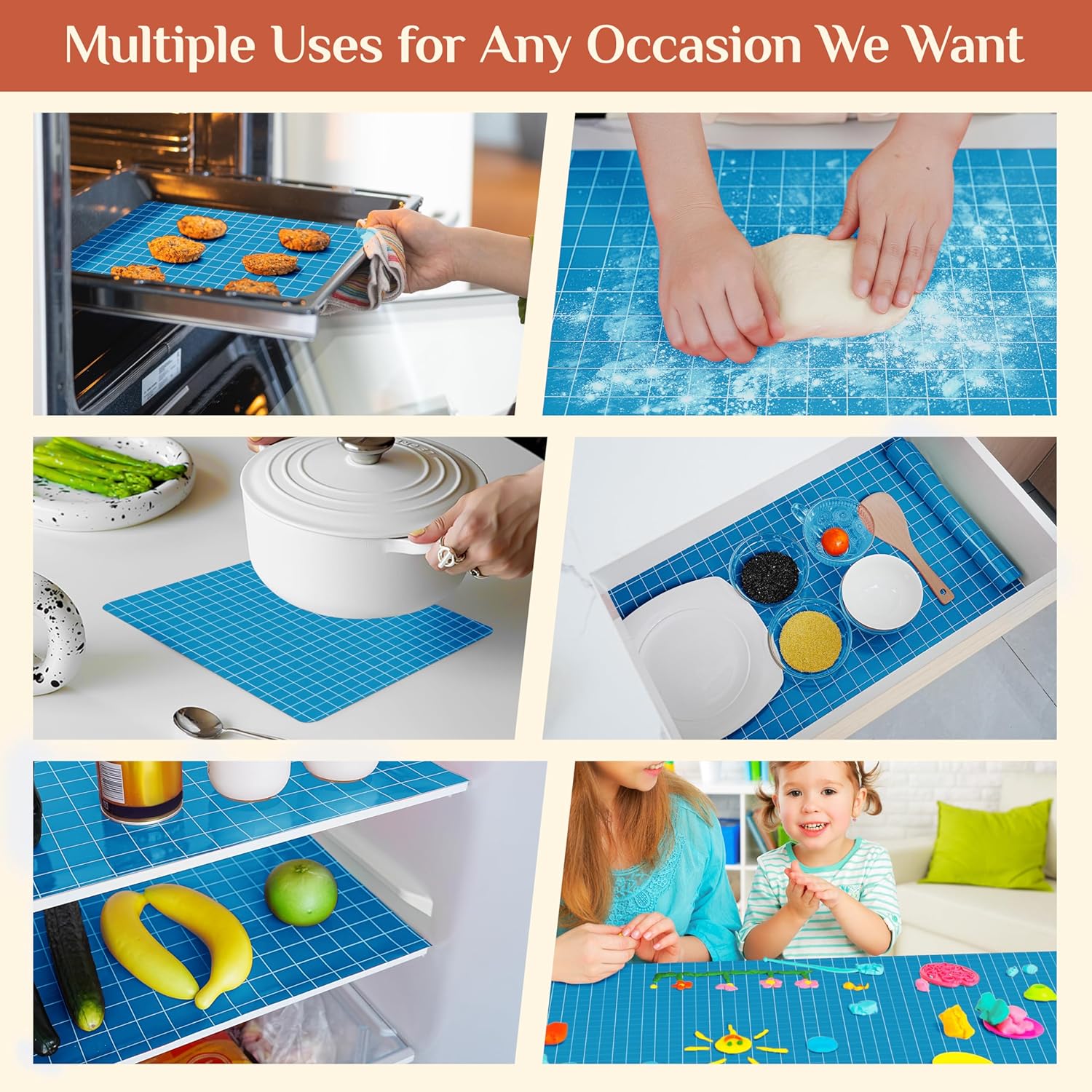 Silicone Baking Mat, 12 IN x 10 FT Free Cutting Baking Sheet, Non-Stick Reusable Dough & Pastry Mat, Non-Slip Silicone Mat Roll for Air Fryer Liner, Freeze Dryer, Oven Baking Pan, Kitchen Counter