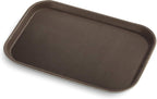 New Star Foodservice Restaurant Grade Non-Slip Tray, Plastic, Rubber Lined, Rectangular (Brown, 10-Inch x 14-Inch)