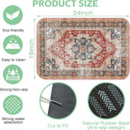 Dish Drying Mat Persian Style Textile Rug Texture Dish Drying Pad,16"X24"Bsorbent Coffee Mat for Sink Dishes or Under Rack Kitchen Counter Accessories Absorbent Hide Stain Drying Mat