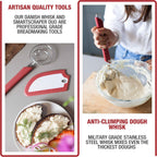 Artisan Bread Whisk and Bench Scraper Duo - Essential Dough Mixer Tools - Sourdough Bread Baking Supplies