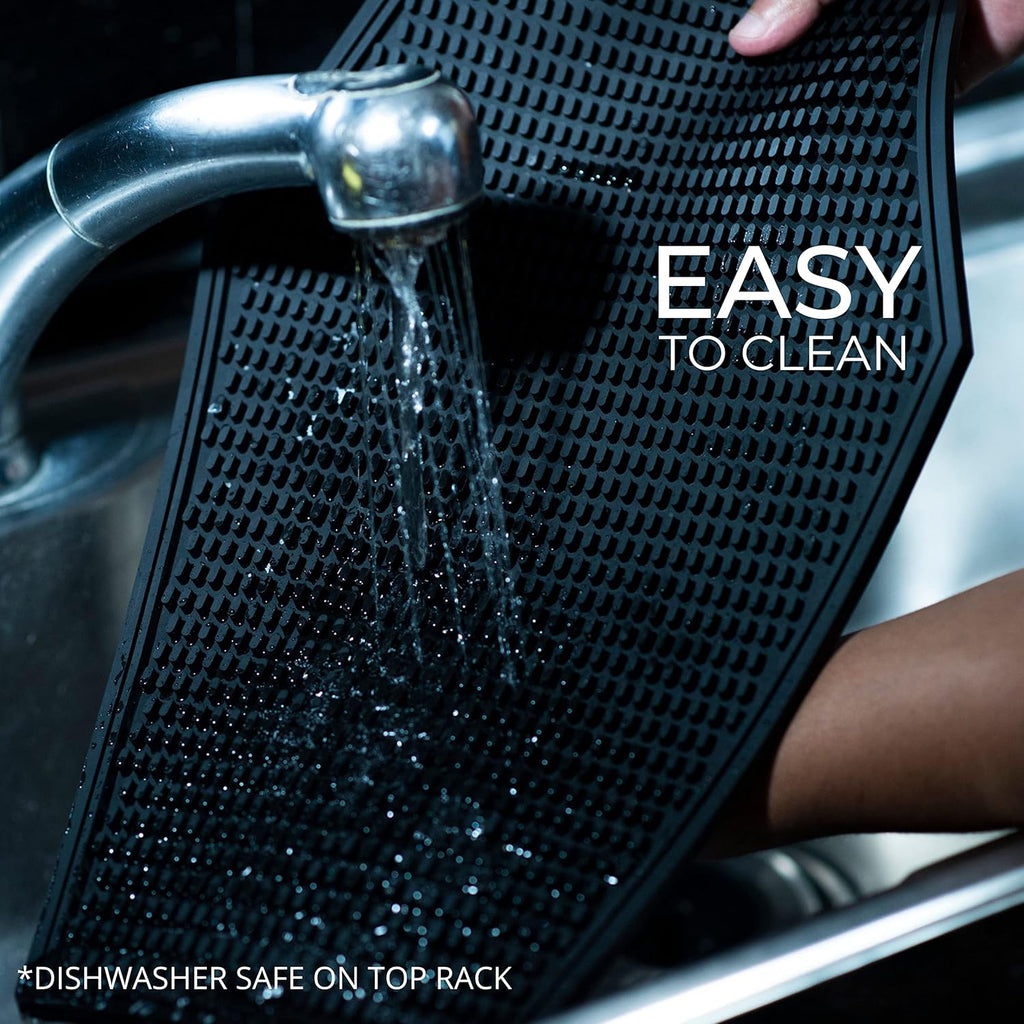 Nomnu Coffin Coffee Bar Mat For Countertop - Goth Kitchen Halloween Decor - Gothic Coffee Bar Accessories 17x11" Inch Non Slip Spill Bar Mat - Spooky Gifts