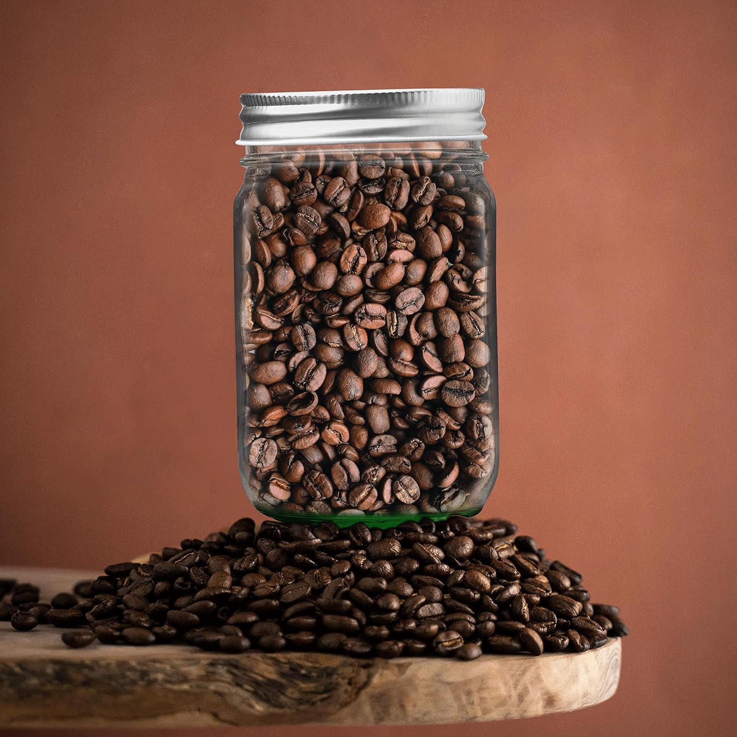 DISCOUNT PROMOS 10 Decorating Mason Jars Set, 12 oz. - Canning, Aluminum Lid - Green