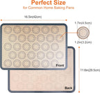 HOOMIL Macaron Silicone Baking Mats 2-Pack, 16.5" x 11.6" Half Sheet Size Macaron Silicone Mat, Non-Stick, Reusable, Food Safe Baking Mats - Brown+Gray