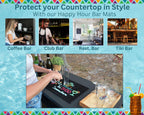It's 5:00 Somewhere Tiki Bar Mat 18x12 in, Bar Mats for Bartending for Hawaiian Decorations, Luau Party Decorations & Hawaiian Party Decorations, Bar Mats for Countertop, Tiki Bar Essentials