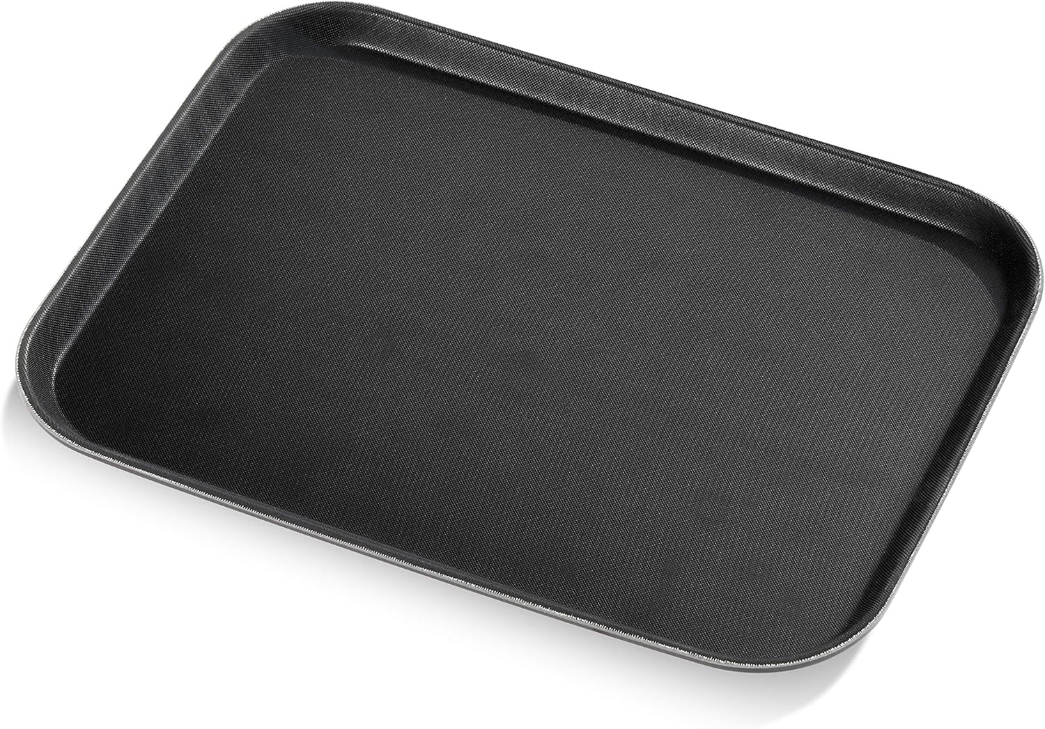 New Star Foodservice 24975 Restaurant Grade Non-Slip Tray, Plastic, Rubber Lined, Rectangular, 12-Inch x 16-Inch, Black
