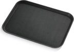 New Star Foodservice Restaurant Grade Non-Slip Tray, Plastic, Rubber Lined, Rectangular (Black, 15-Inch x 20-Inch)