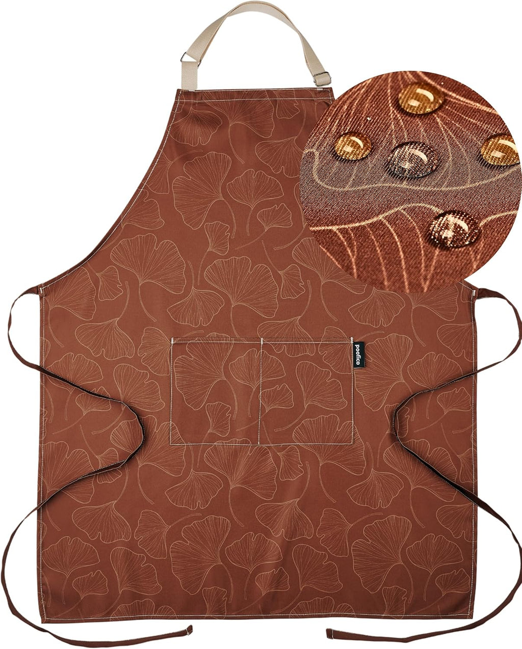 Premium Adjustable Cooking Aprons for Women with Pockets| Poly-Cotton Waterproof Kitchen Apron| Cute Floral Design, Long Ties