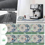 Bohemian Textile Rug Texture Dish Drying Mat,16"X24" Absorbent Fast Dish Drying Mat for Kitchen Counter Pot and Pan, Kitchen Accessories