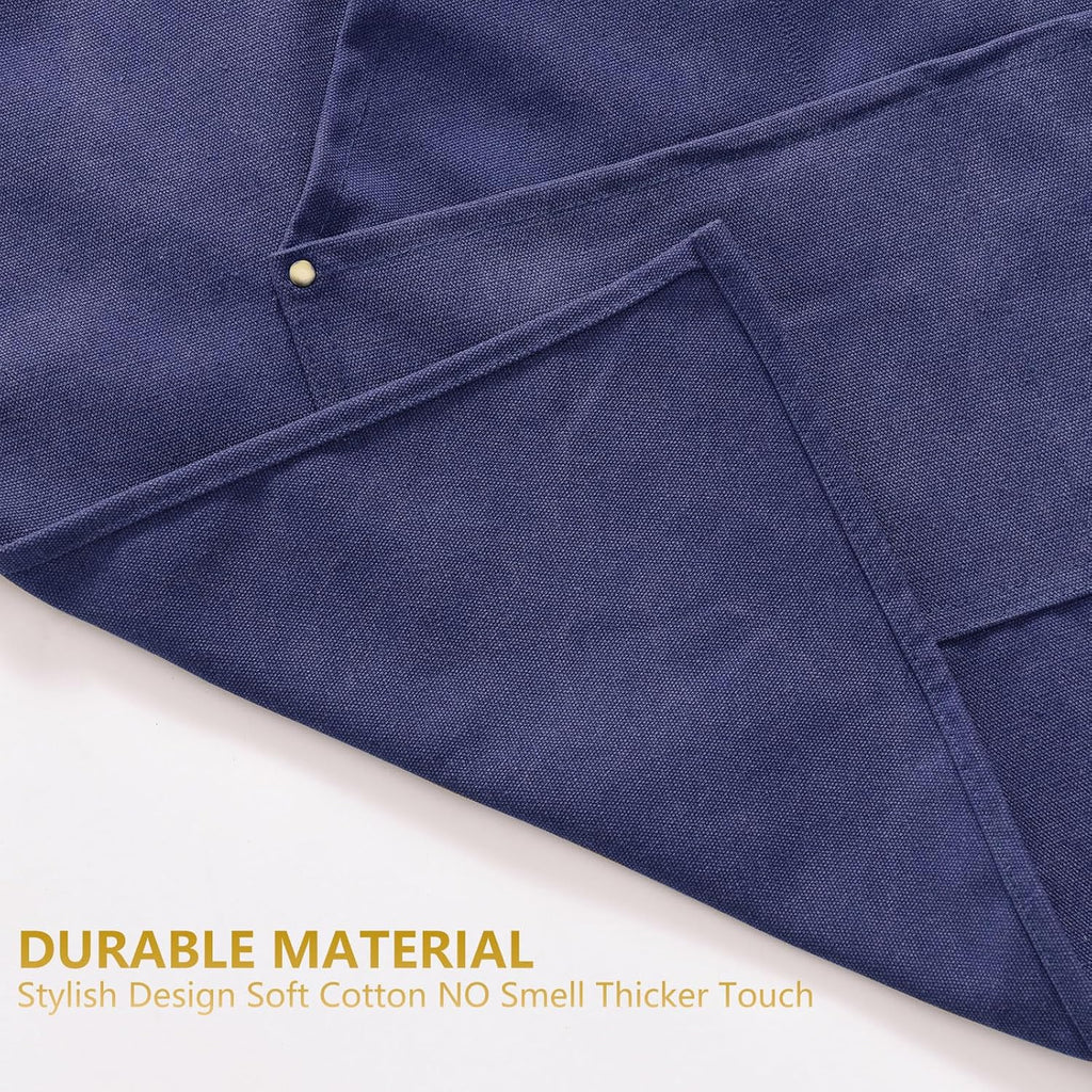 Canvas Aprons for Men Chef Apron, Work Apron with Large Pockets - 16oz Heavy Duty Cross Back, BBQ, Cooking