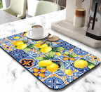 Dish Drying Mat for Kitchen Counter 20x12in Washable Quick Dish Drying Pad Rubber Backed Absorbent Draining Mat Fit Kitchen Counter,Bar,Under Sink,Dishes,Utensils,Dish Rack