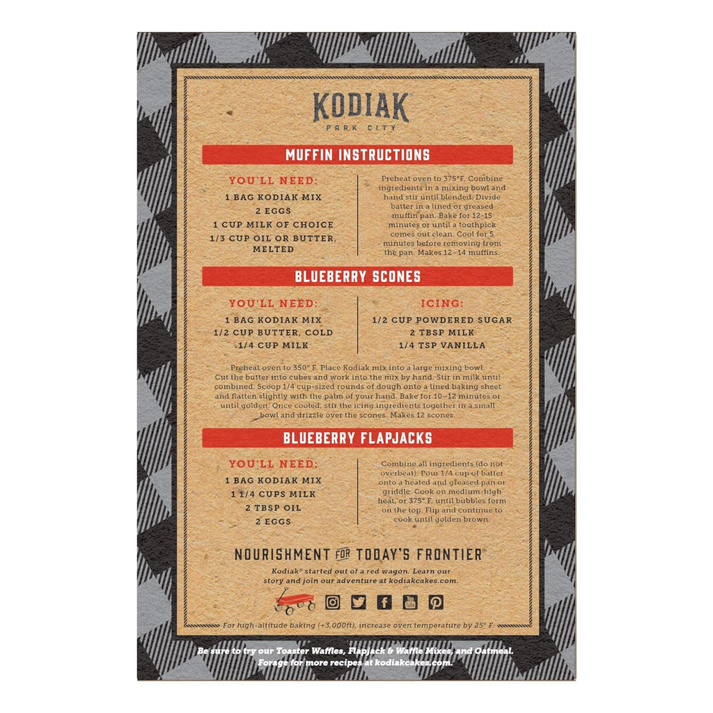 Kodiak Cakes Muffin Mix, Blueberry, 14 Ounce, Pack of 6