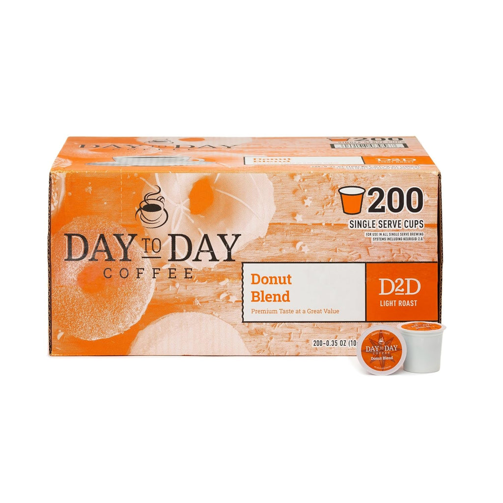 Day To Day 200-Count Donut Blend, Medium Roast Single Serve Coffee Pods for K-Cup Keurig Brewers